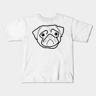 Line Pug Dog Kids T-Shirt